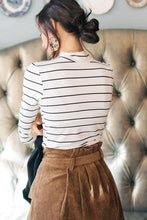 Load image into Gallery viewer, This Chic White and Black Mock Neck Top