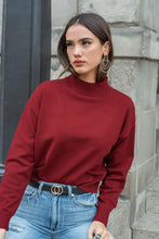 Load image into Gallery viewer, Sonia Mock Neck Sweater in Wine - FINAL SALE