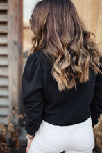 Load image into Gallery viewer, Puff Sleeve Sweatshirt in Black
