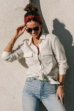 Load image into Gallery viewer, Bray Button Down Top in Cream - FINAL SALE