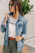Load image into Gallery viewer, Laura Distressed Denim Jacket