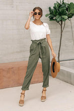 Load image into Gallery viewer, Tencel Paperbag Pants in Olive