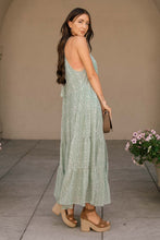 Load image into Gallery viewer, Printed Halter Midi Dress in Sage Green