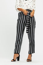 Load image into Gallery viewer, Lilou Knotted Stripe Pants in Black-FINAL SALE