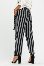 Load image into Gallery viewer, Lilou Knotted Stripe Pants in Black-FINAL SALE