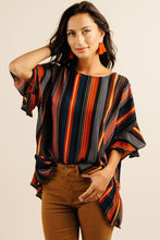 Load image into Gallery viewer, Liv Peplum Stripe Blouse - Final Sale
