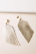 Load image into Gallery viewer, Leather Fringe Earrings in Silver

