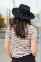 Load image into Gallery viewer, Simone V-Neck Stripe Tee in Mocha-FINAL SALE
