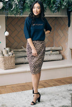Load image into Gallery viewer, Bonjour Crop Sweater in Navy-FINAL SALE
