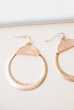 Load image into Gallery viewer, Stone Hoop Earrings in Pink
