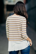 Load image into Gallery viewer, Lyza Striped Peplum Top
